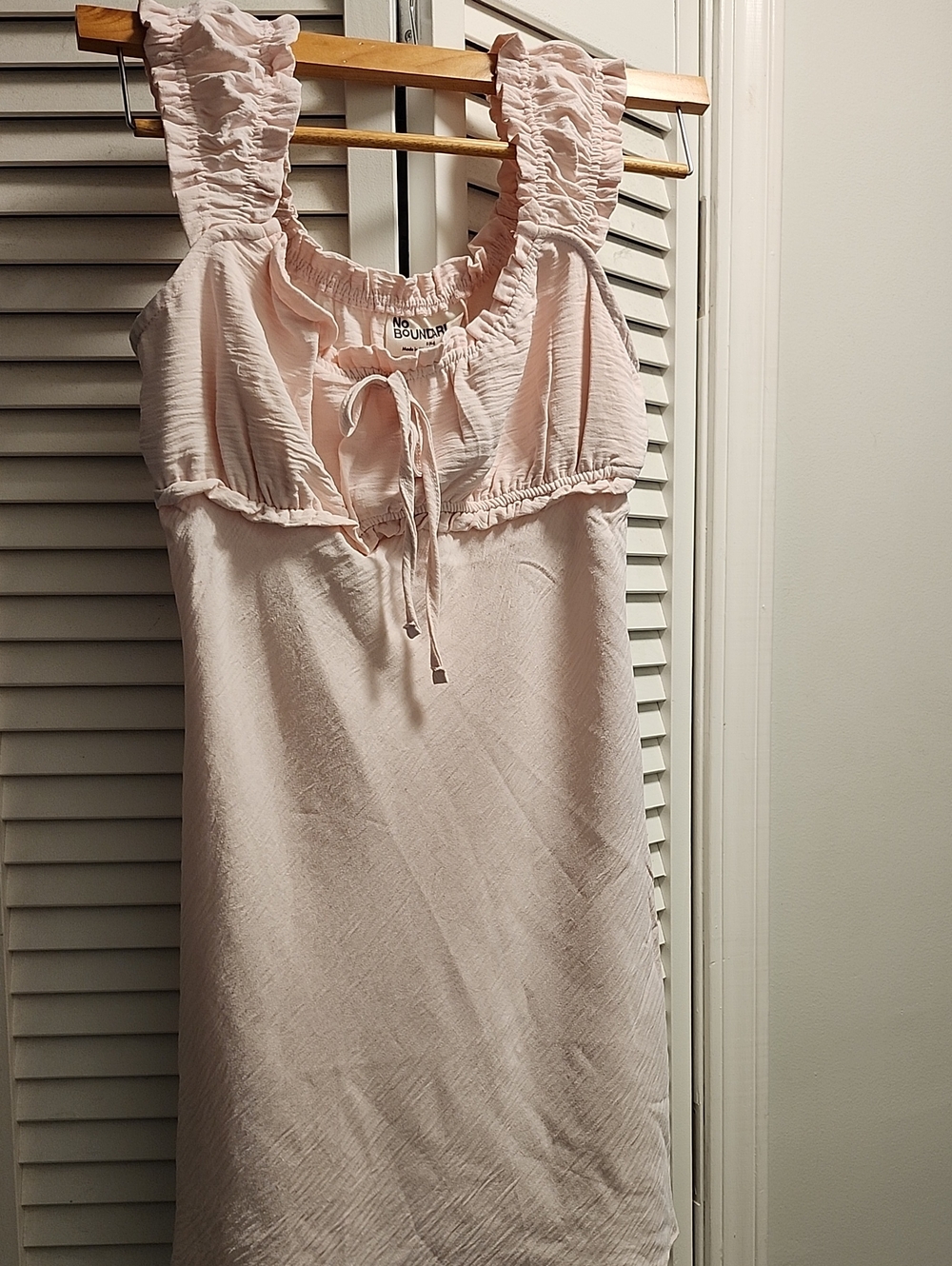 No Boundaries Blush Pink Ruffle Strap Dress